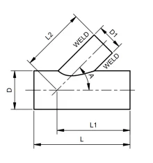 Oblique reducing tee